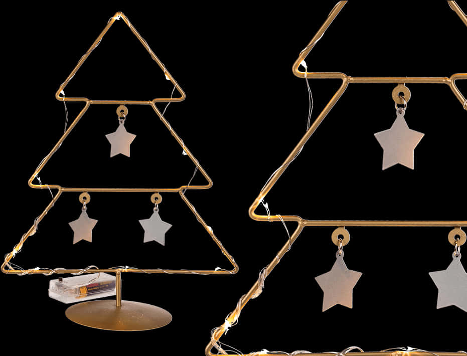 Minimalist Christmas Tree Lightsand Stars