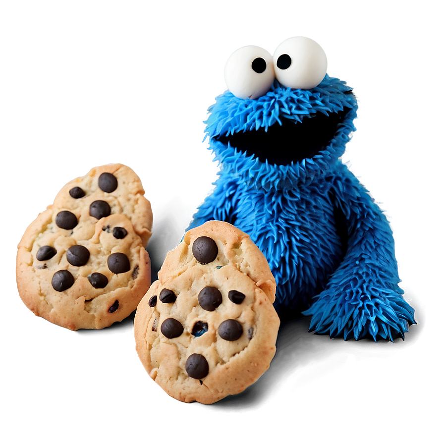 Minimalist Cookie Monster Png 05212024