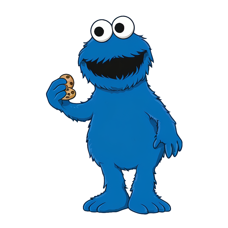 Minimalist Cookie Monster Png 05212024