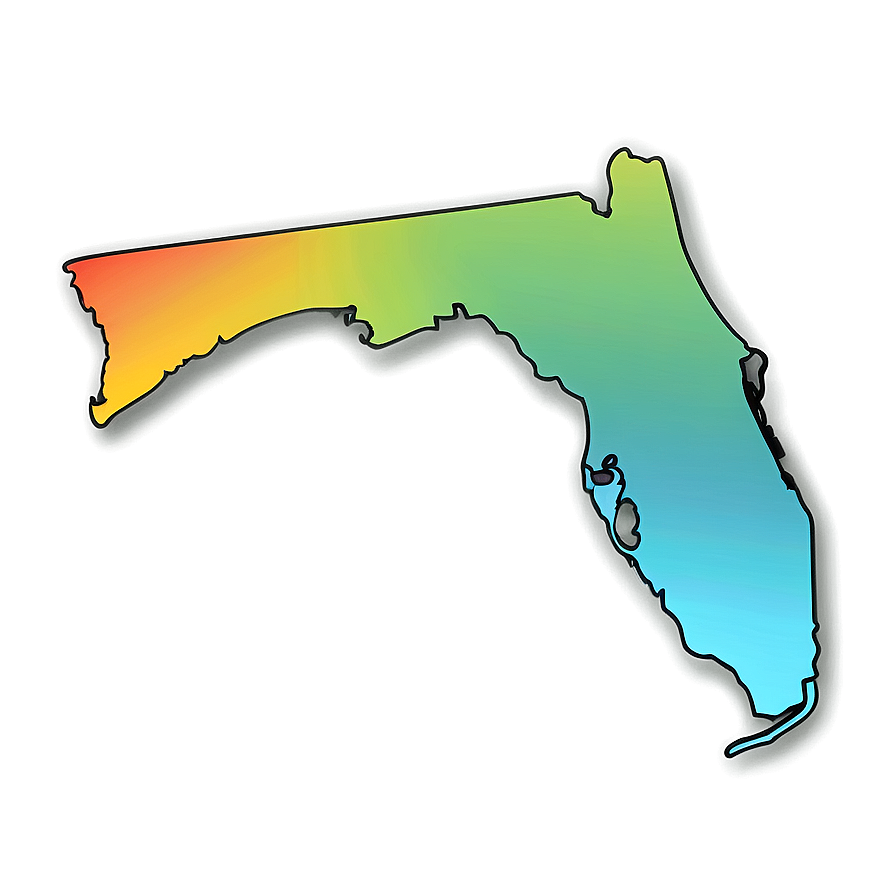 Minimalist Florida Outline Design Png 24