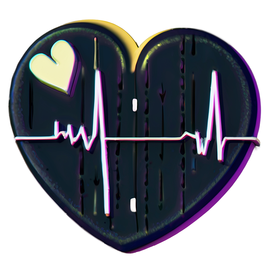 Minimalist Heartbeat Line Sketch Png Bur