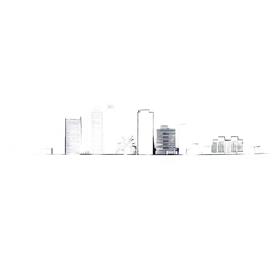 Minimalist Miami Skyline Drawing Png 86