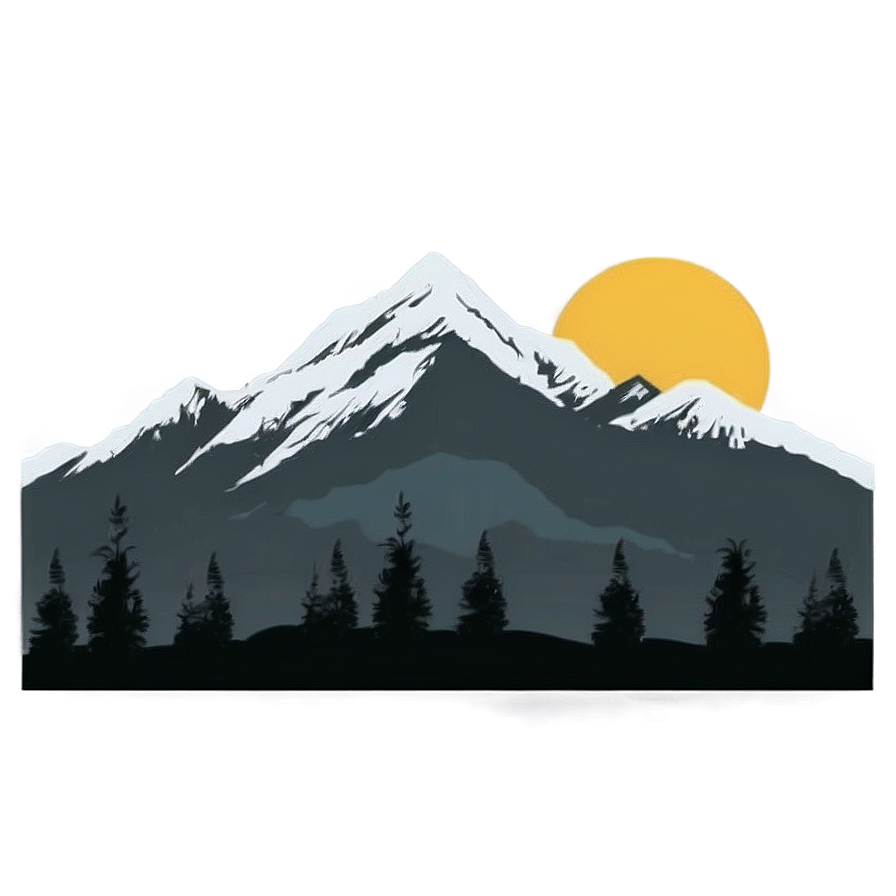 Minimalist Mountain Silhouette Png Usd31