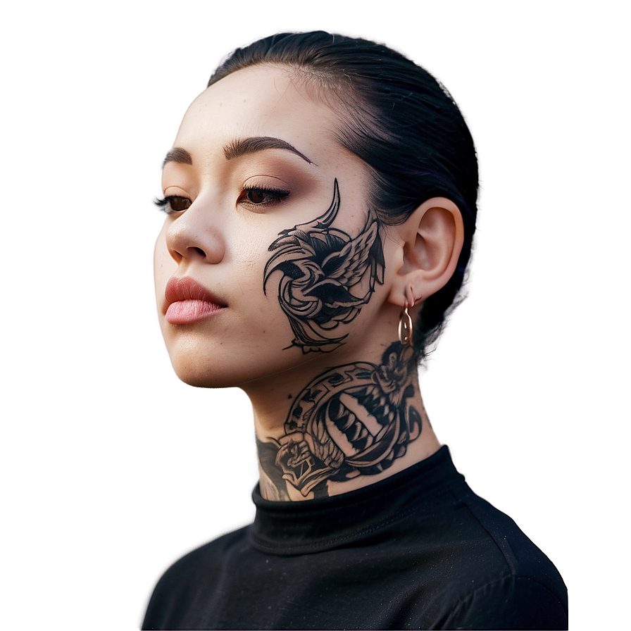 Minimalist Neck Tattoo Collection Png Dvg