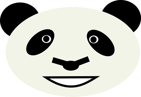 Minimalist Panda Face Graphic