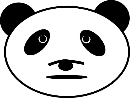 Minimalist Panda Face Graphic