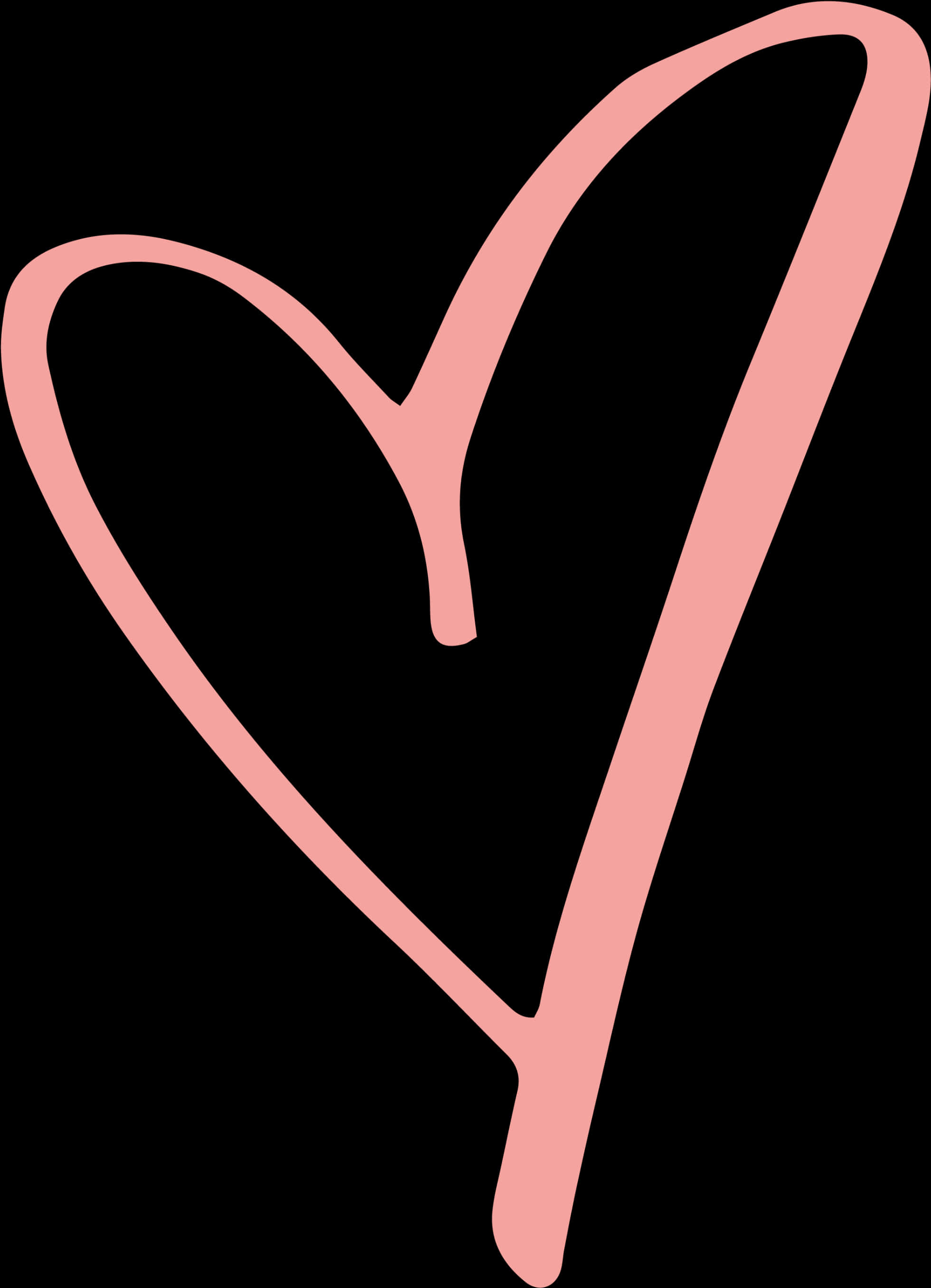 Minimalist Pink Heart Outline