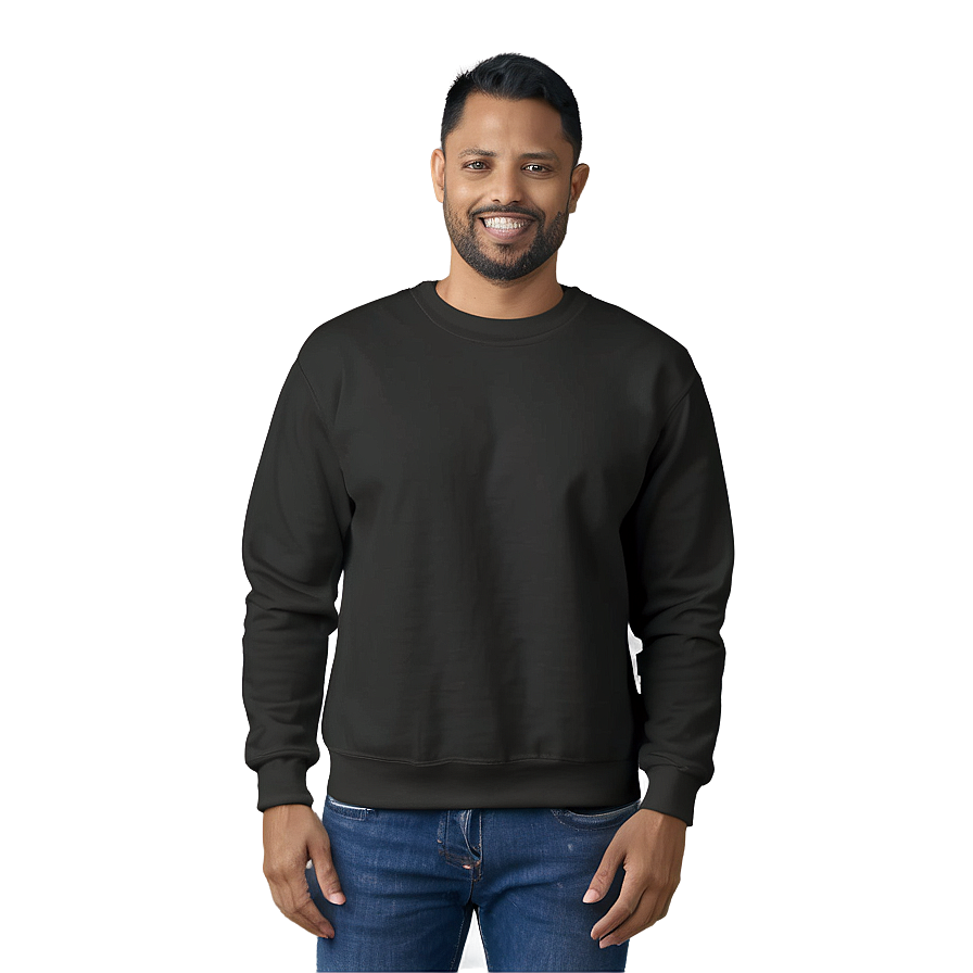 Minimalist Plain Black Sweatshirt Png Ssa