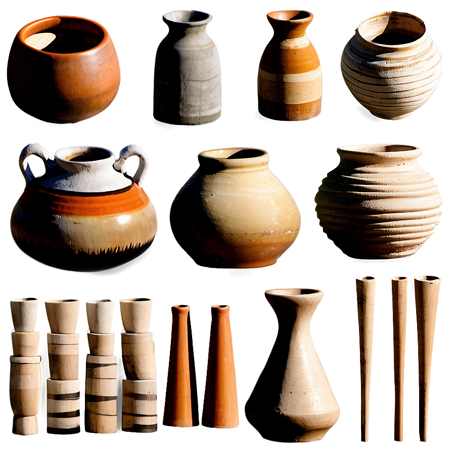 Minimalist Pottery Pieces Png Pij