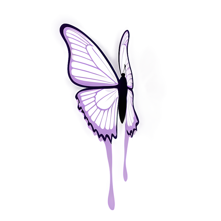 Minimalist Purple Butterfly Png 05232024