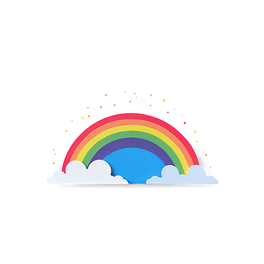 Minimalist Rainbow With Clouds Png Vhe31