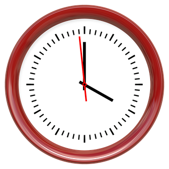 Minimalist Red Black Analog Clock