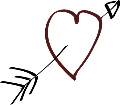 Minimalist Red Heart Outline