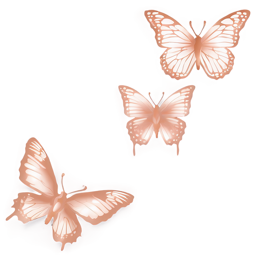 Minimalist Rose Gold Butterfly Png Sjo