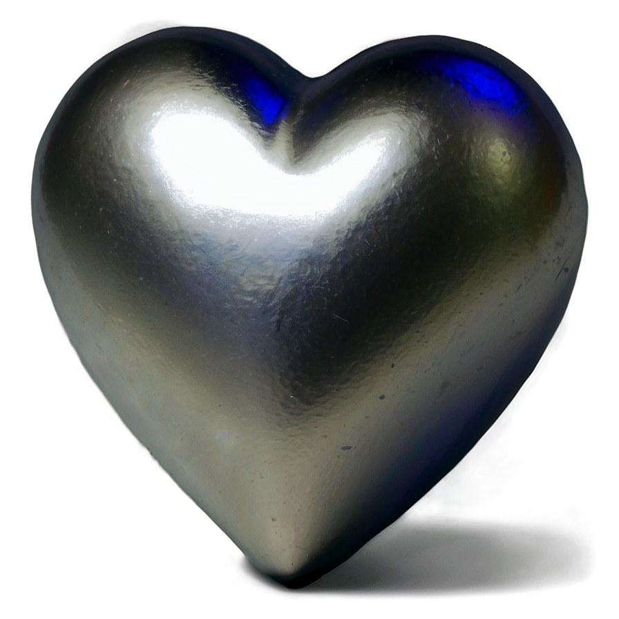 Minimalist Silver Heart Png 06282024