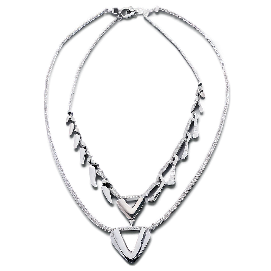 Minimalist Silver Necklace Png 06282024