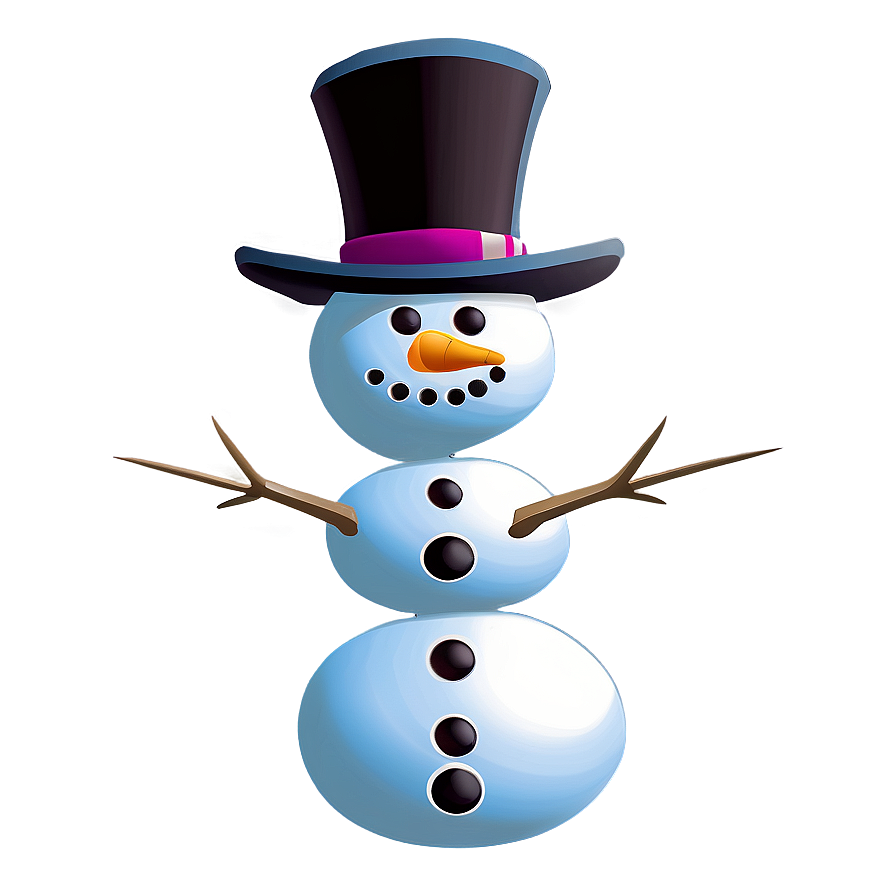 Minimalist Snowman Figure Png 34