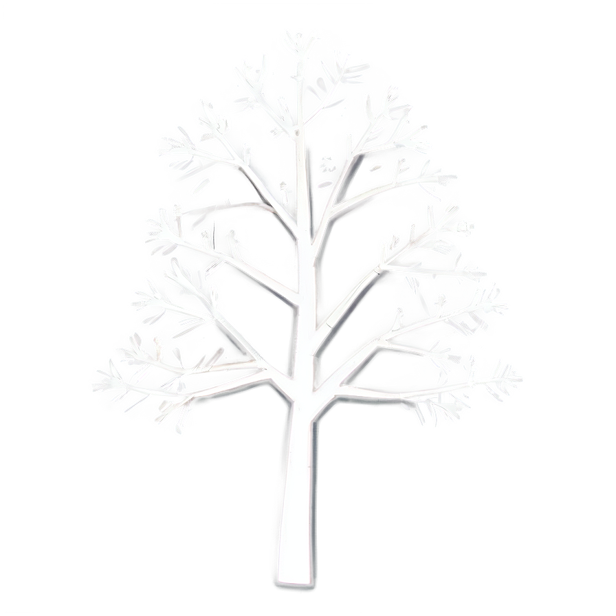 Minimalist White Tree Drawing Png 5