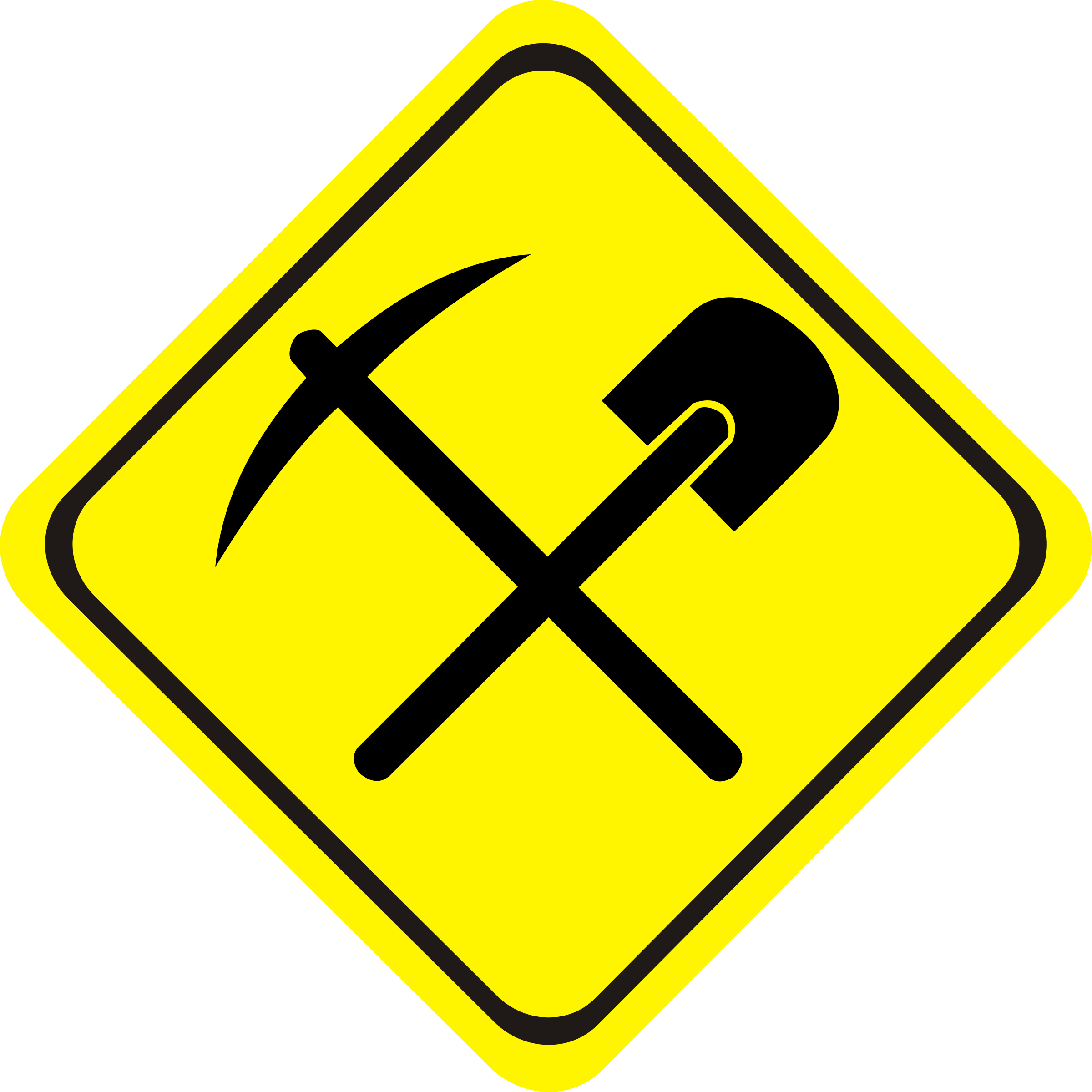 Mining Warning Sign Vector