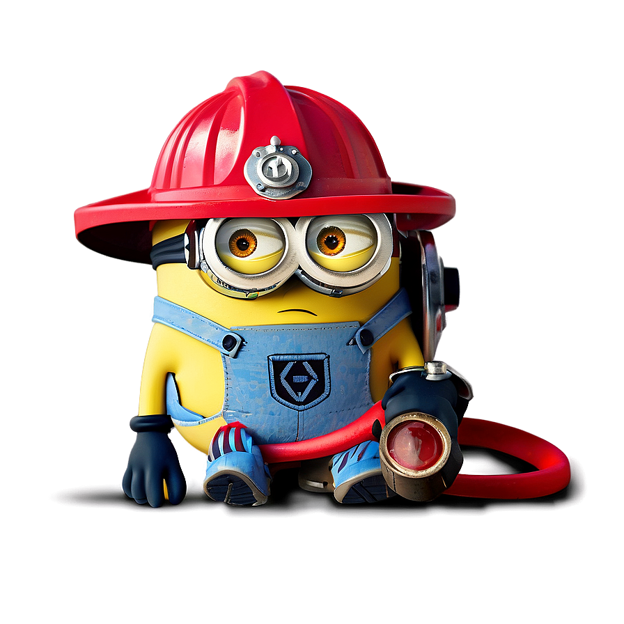 Minion With Firefighter Helmet Png Jsa60