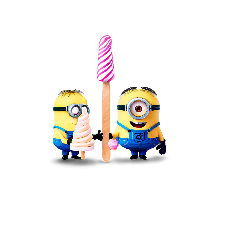 Minions With Ice Cream Png 05212024