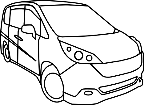 Minivan Line Art Illustration