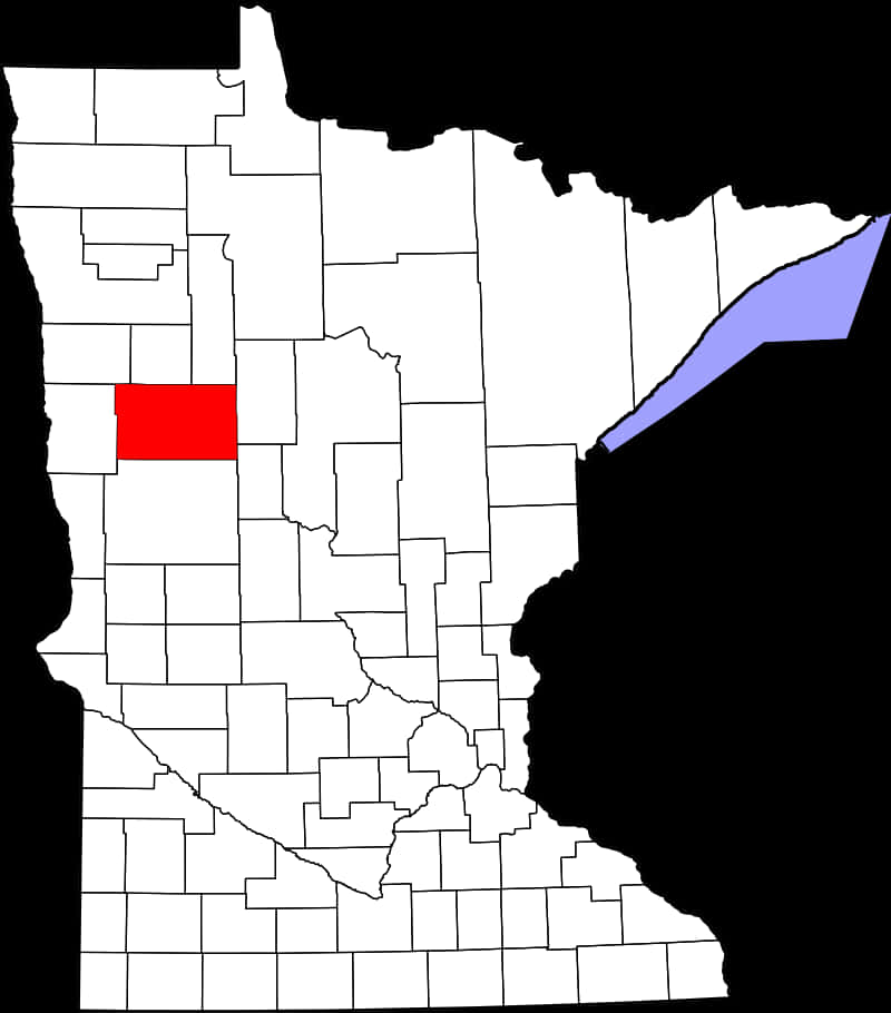 Minnesota Counties Highlighted Map
