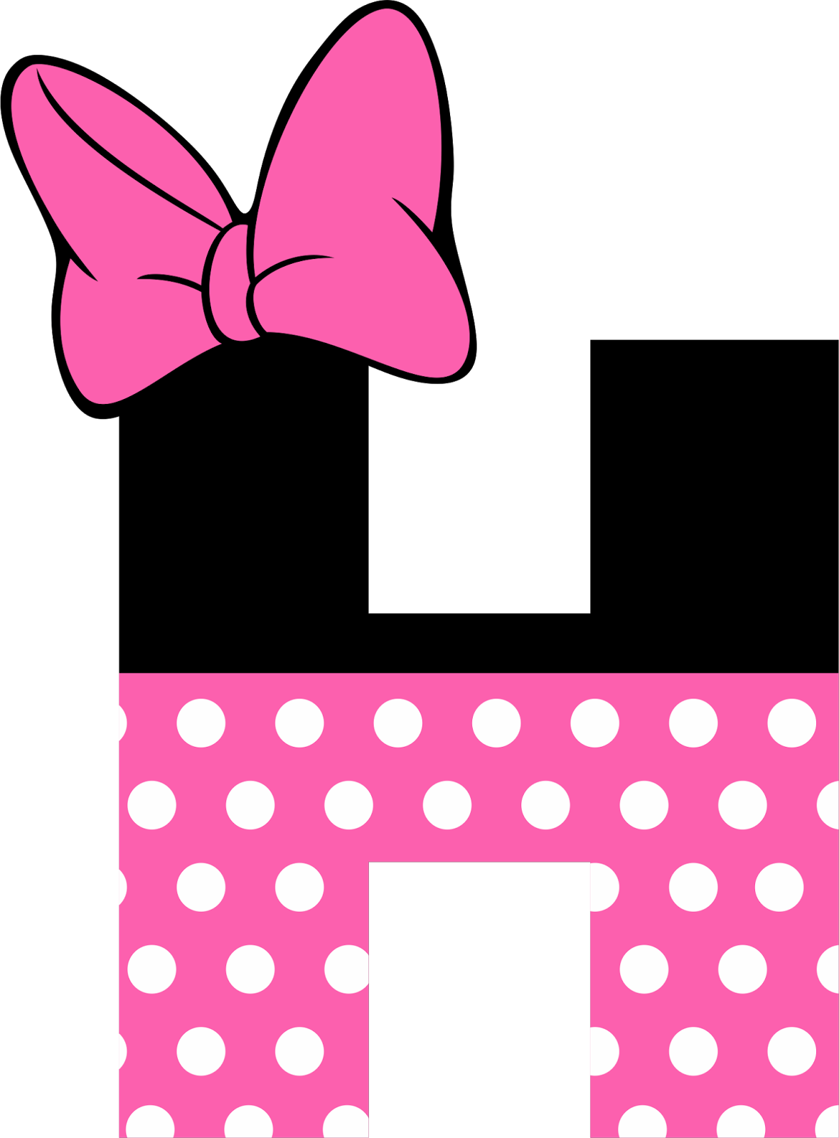 Minnie Inspired Letter H Graphic