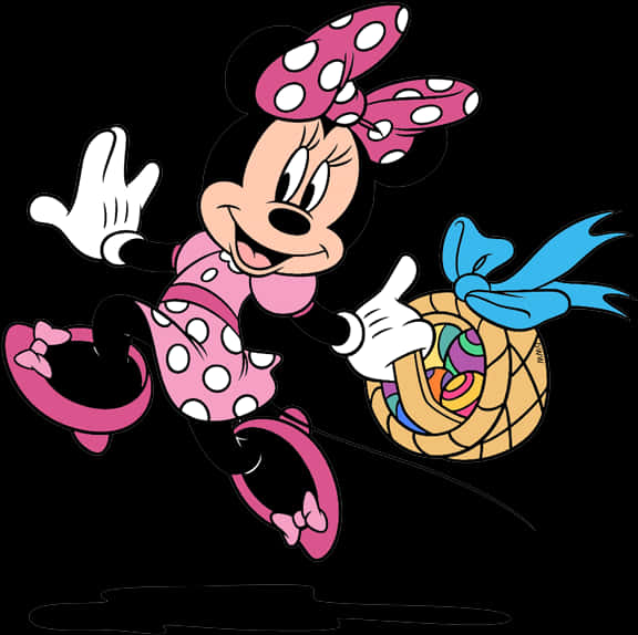 Minnie Mouse Easter Basket Illustration