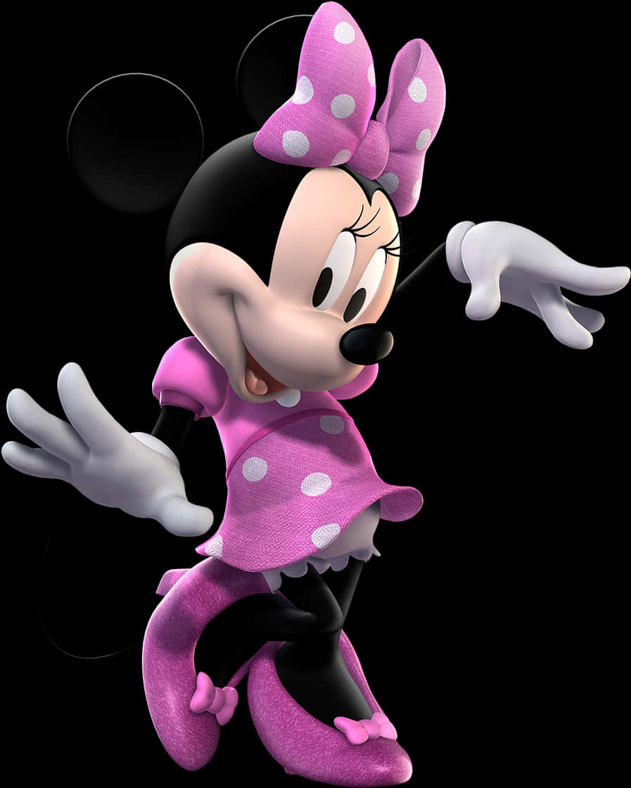 Minnie Mouse Pink Dress Polka Dots