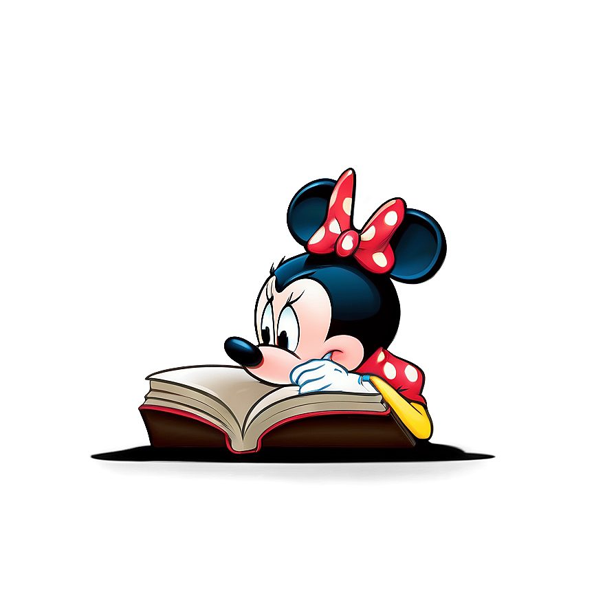 Minnie Mouse Reading A Book Png Qck32