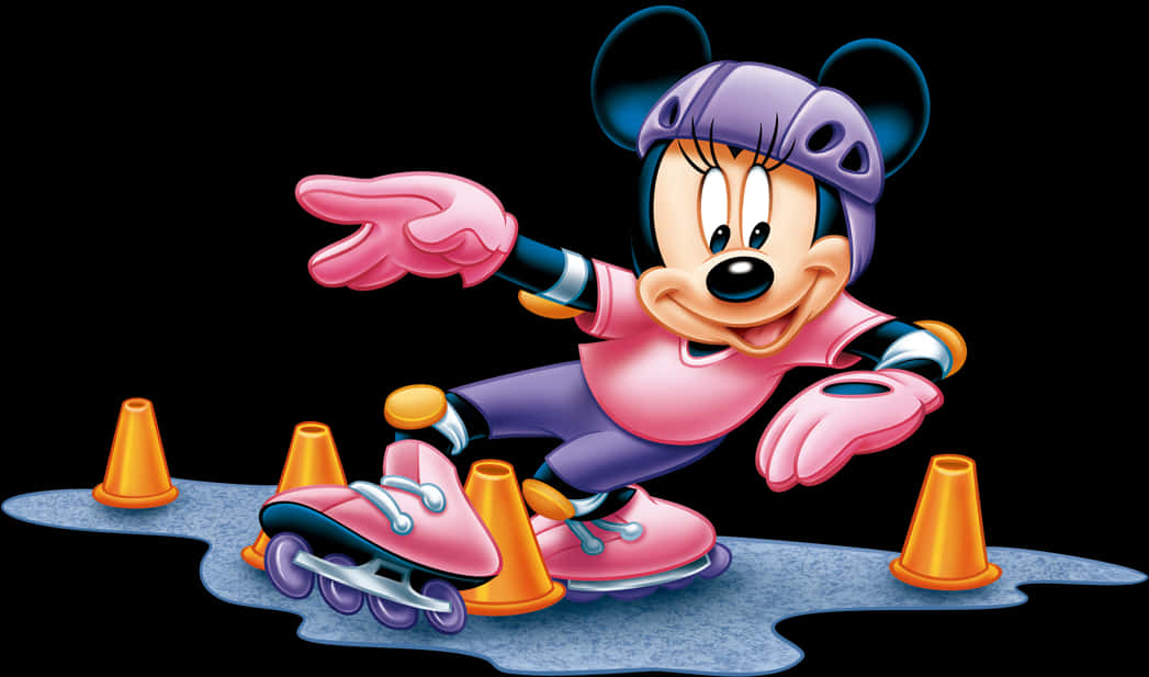 Minnie Mouse Rollerblading Fun