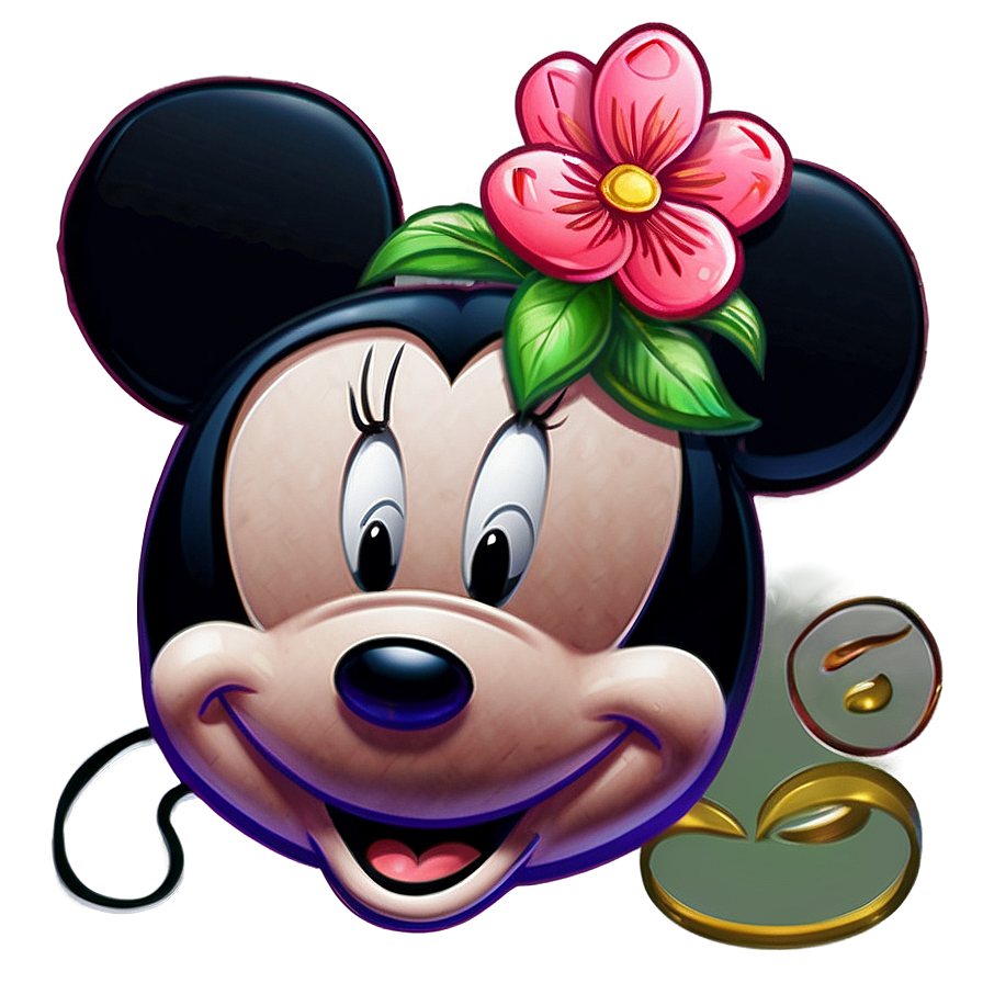 Minnie Mouse With Flowers Png Ukv86