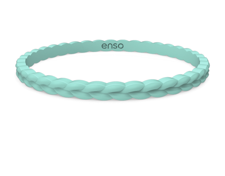 Mint Green Braided Silicone Bangle