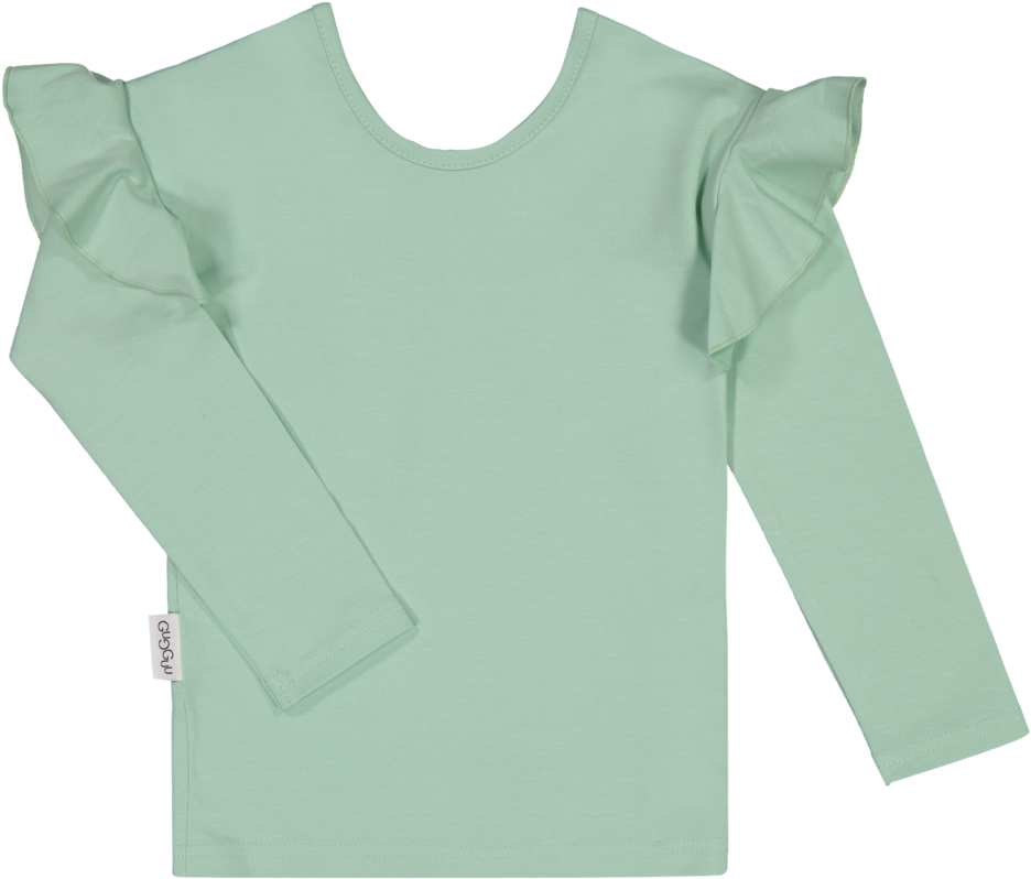 Mint Green Ruffle Sleeve Blouse