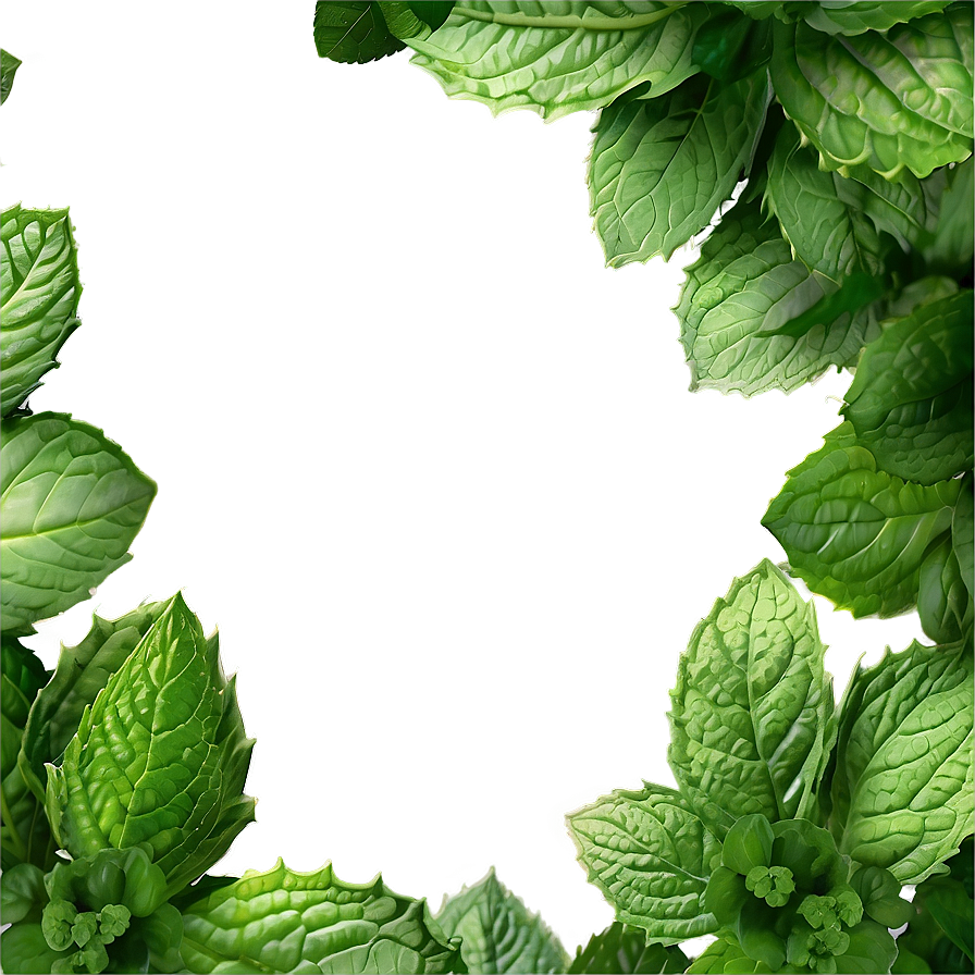 Mint Leaves Frame Png 64