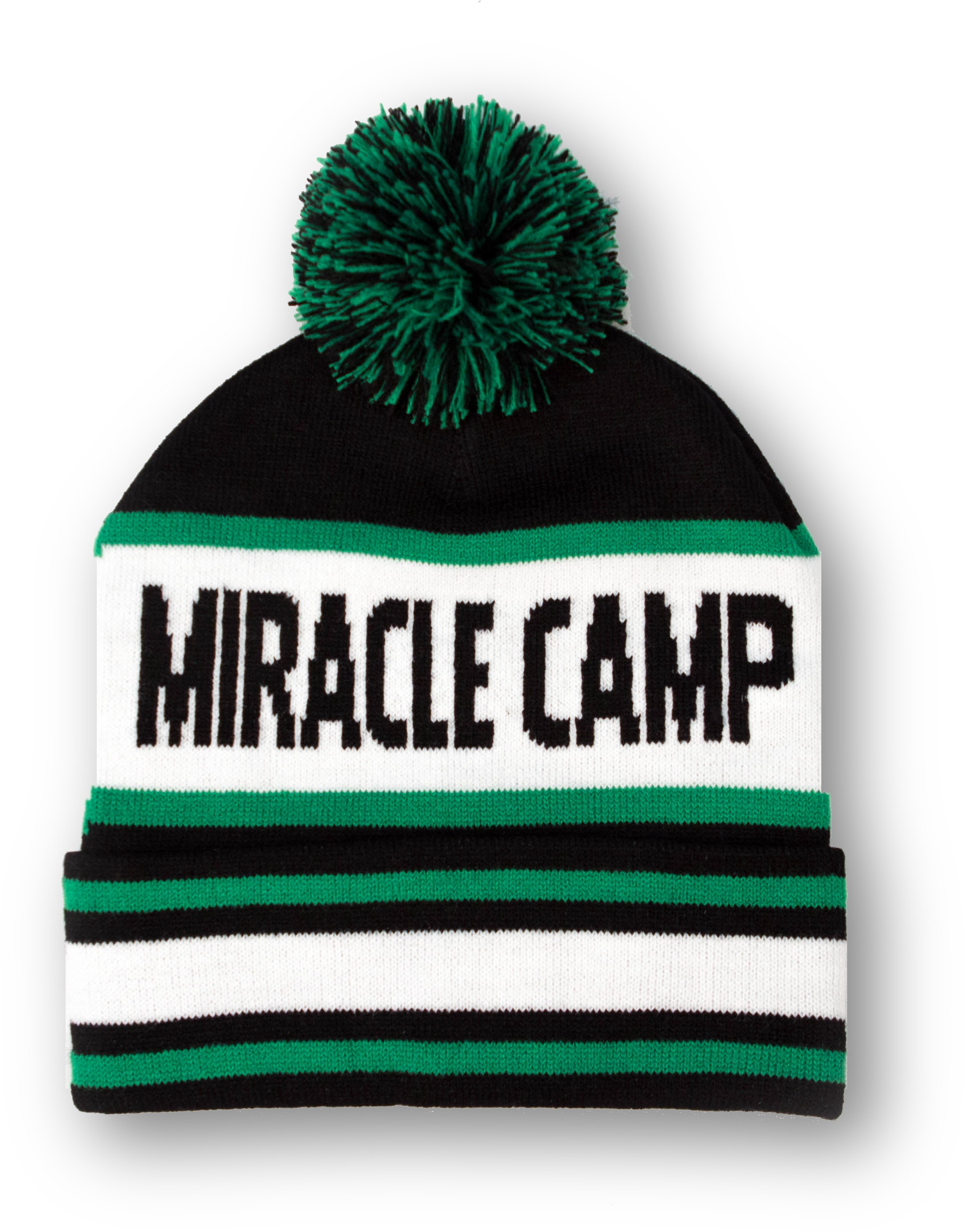 Miracle Camp Striped Beaniewith Pom