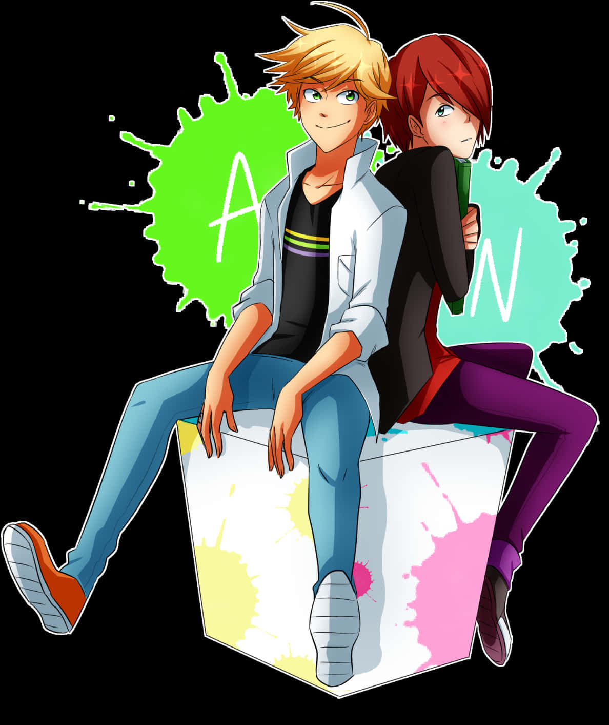 Miraculous_ Ladybug_ Adrien_and_ Nathaniel_ Vector_ Art