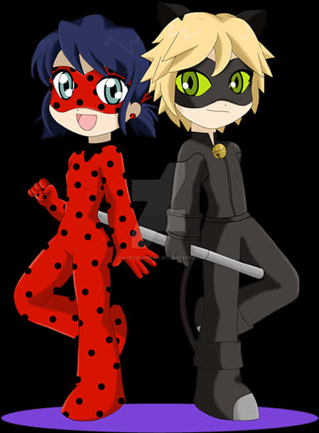 Miraculous Ladybugand Cat Noir Pose