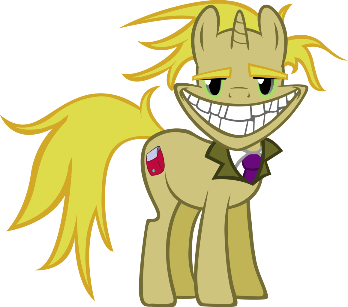 Mischievous Smiling Pony Character