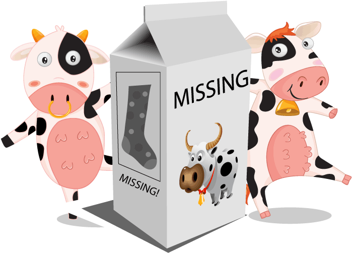 Missing Cow Milk Carton Illustration