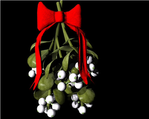 Mistletoe With Red Bow