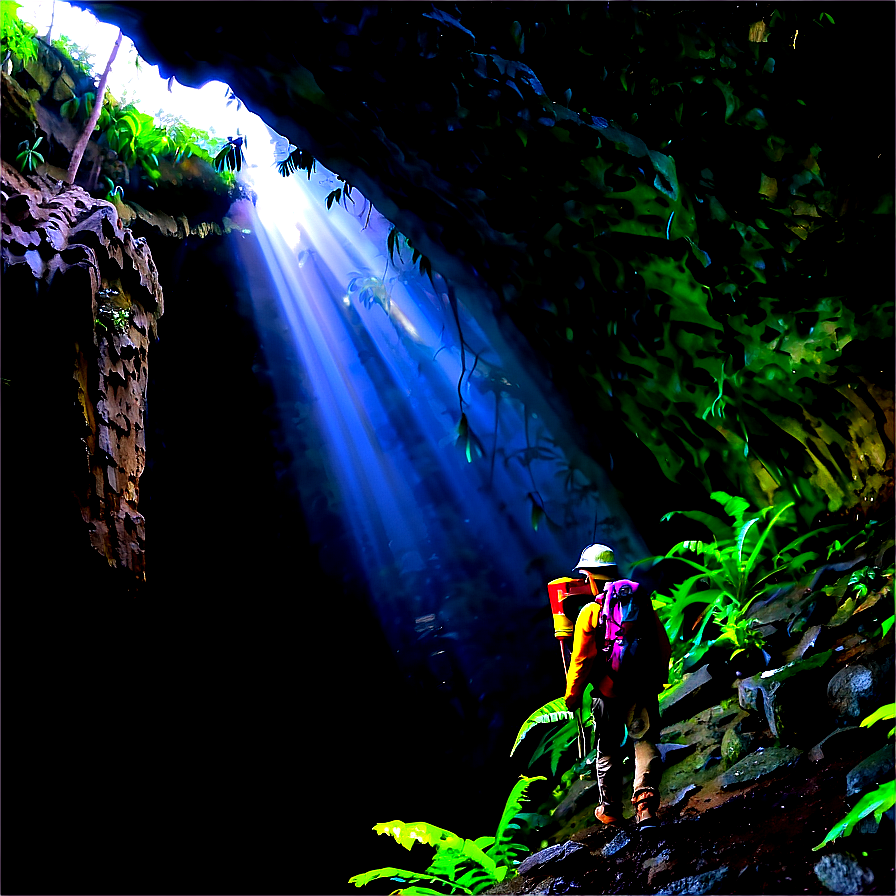 Misty Cave Exploration Png Rlq81