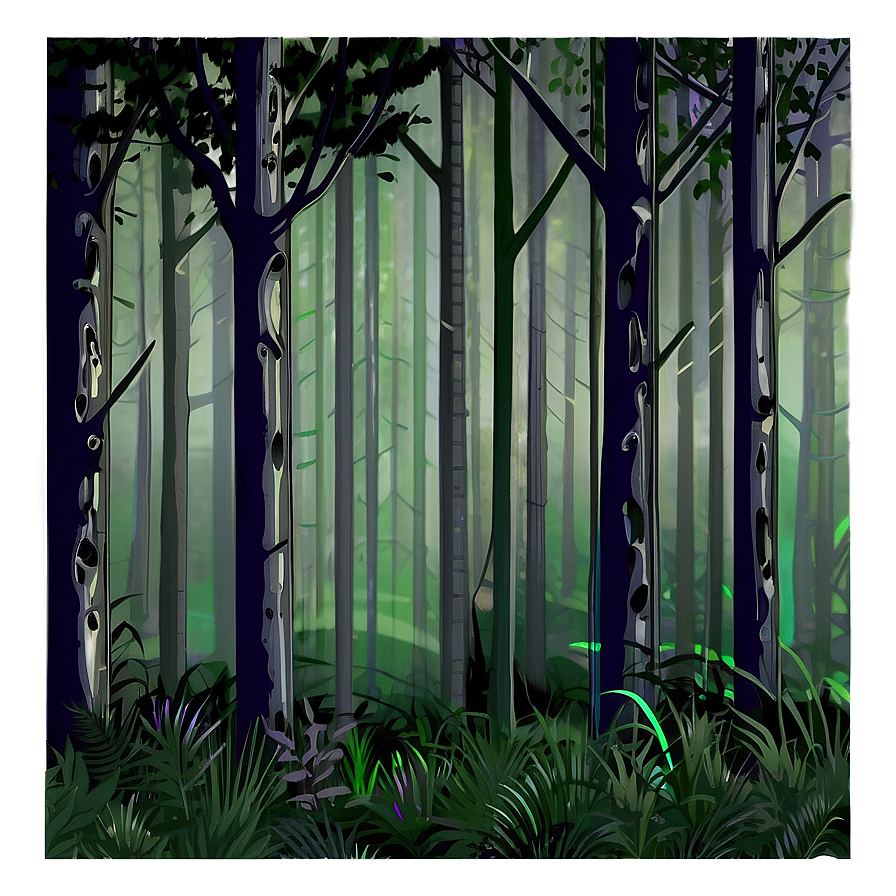 Misty Forest Scene Clipart Png 06262024