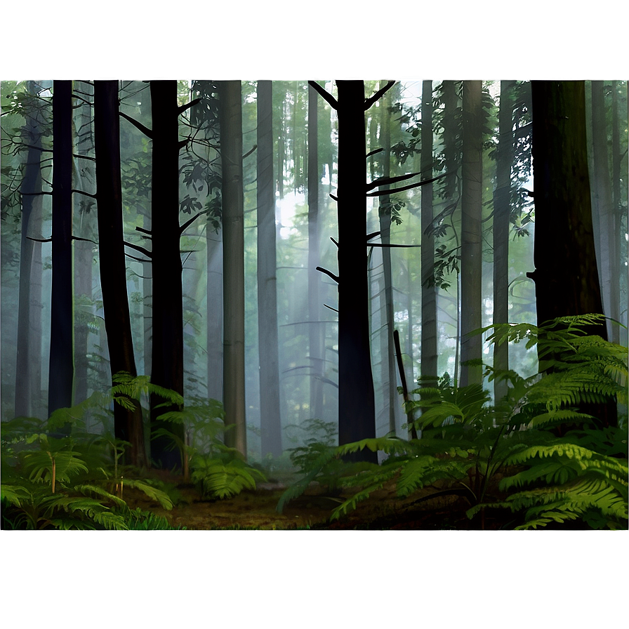 Misty Forest Scene Clipart Png Cpp