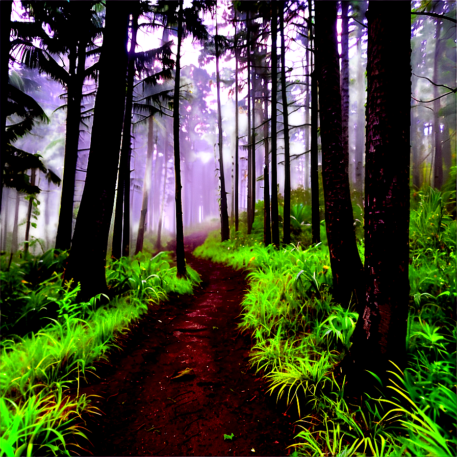 Misty Forest Trail Png Mng43