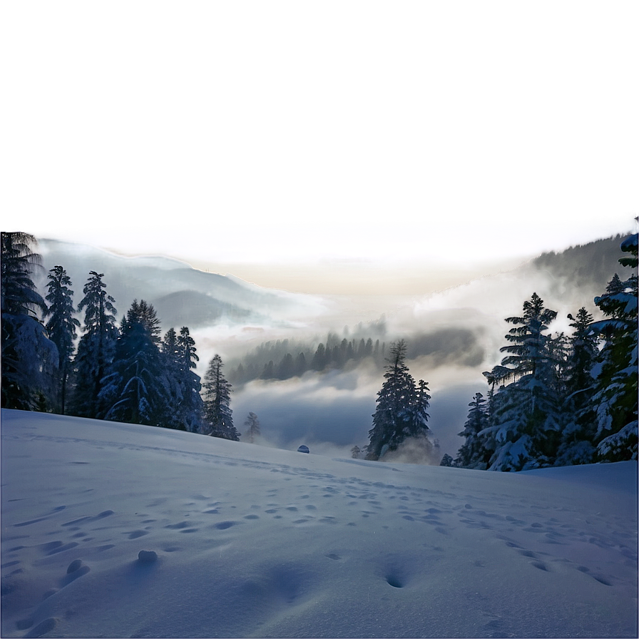 Misty Winter Landscape Png Jxf