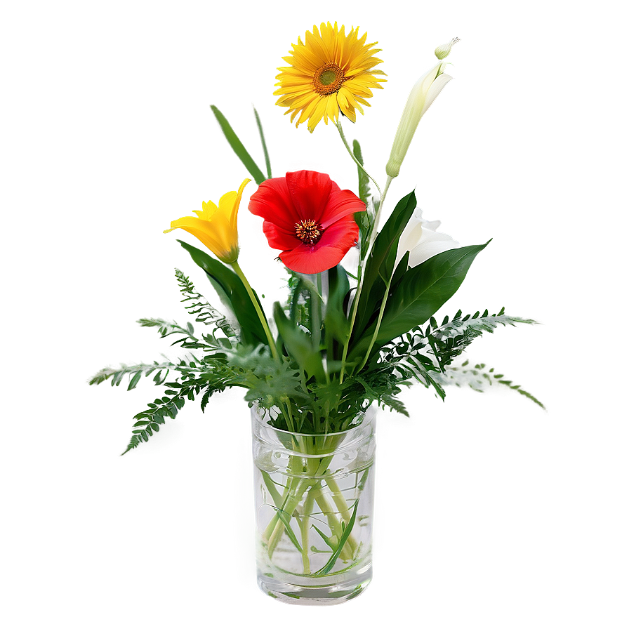 Mixed Flowers Vase Png Atq