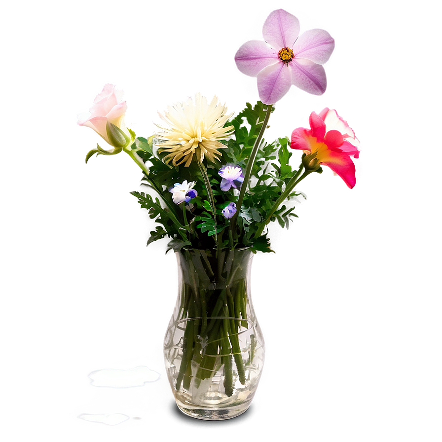 Mixed Flowers Vase Png Nyi77