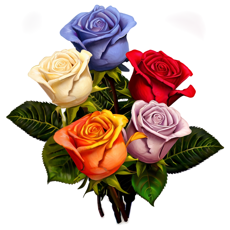 Mixed Roses Bouquet Png 44